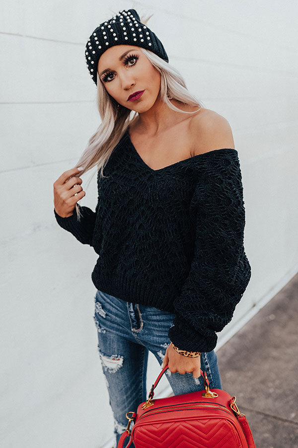 Fantastic In France Knit Sweater in Black