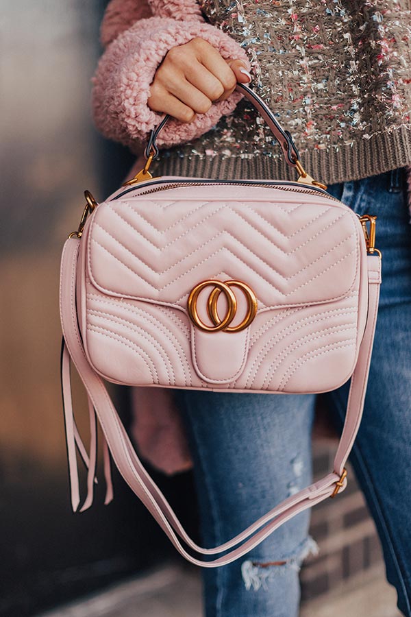 Bryant Park Views Quilted Crossbody In Blush