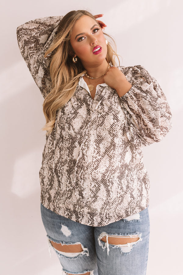 Forever In Fashion Snake Print Top Curves Image - 3