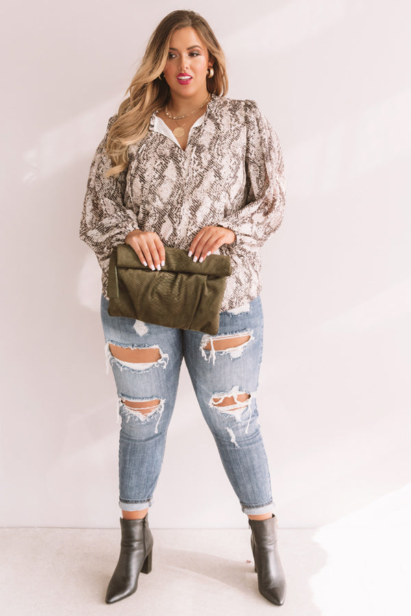 Forever In Fashion Snake Print Top Curves Image - 2