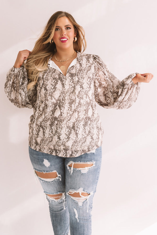 Forever In Fashion Snake Print Top Curves Image - 1