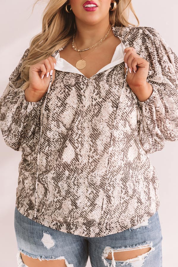Forever In Fashion Snake Print Top Curves Image - 4