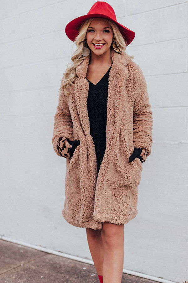 London Snowfall Sherpa Coat in Iced Latte