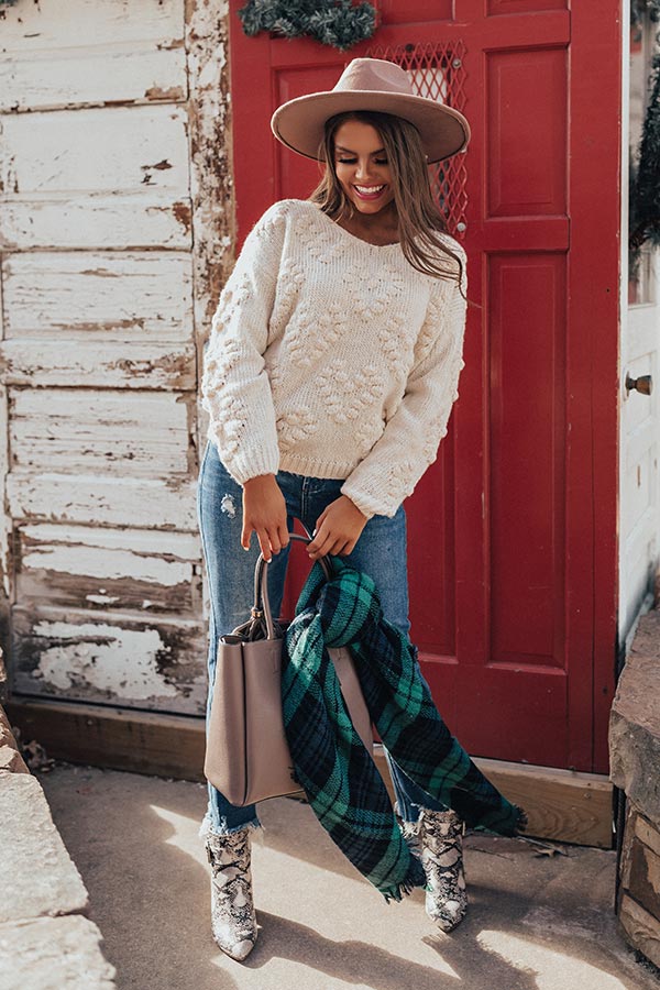 Romantic Mood Knit Sweater in Cream Image - 1