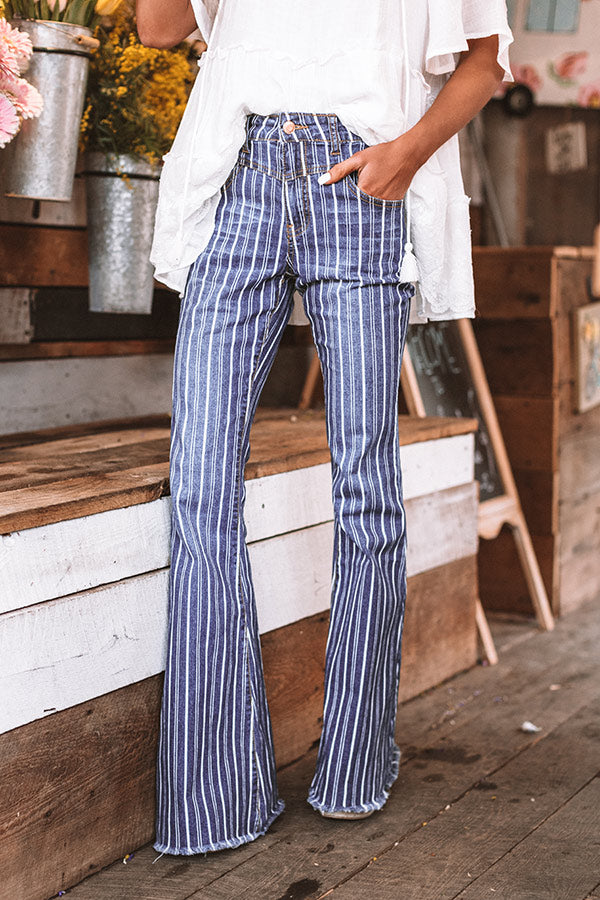 The Jacqueline Midrise Stripe Flare