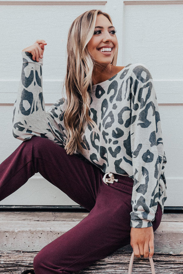 At Your Best Leopard Sweatshirt