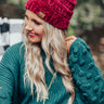 Northern Lights Chenille Beanie in Wine Image - 1