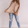 Chic On Speed Dial Satin Shift Top in Iced Latte Image - 1