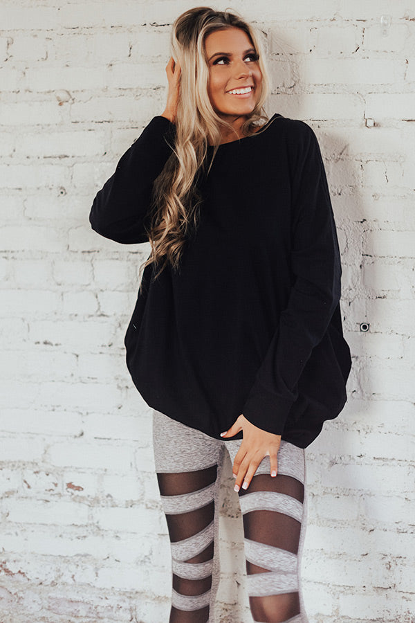 No Place Like Home Tunic Sweatshirt in Black Image - 2
