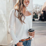 Your Dream Girl Waffle Knit Shift Top in White Image - 1