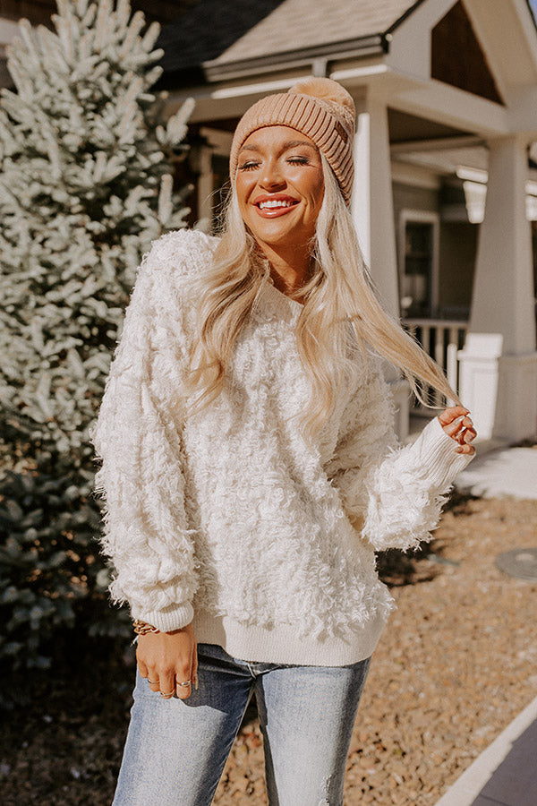 Cozy Welcome Knit Sweater in Cream Image - 1