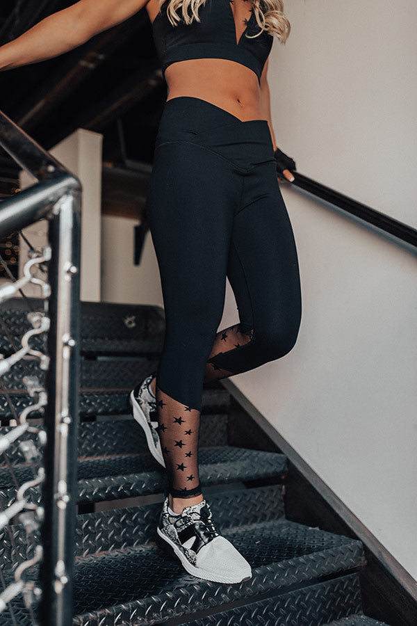 Reach For The Stars Mesh High Waist Active Legging Image - 2