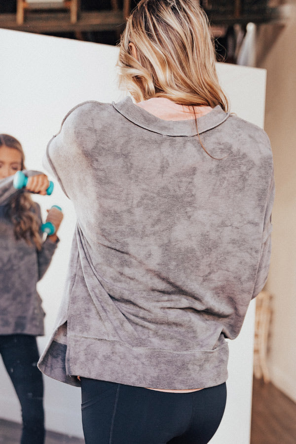 Adore The Day Tie Dye Sweatshirt In Charcoal Image - 2