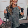 Happiness In Sight Tie Dye Sweatshirt In Charcoal Image - 1
