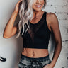 Yoga Morning Mesh Cutout Sports Bra in Black Image - 1
