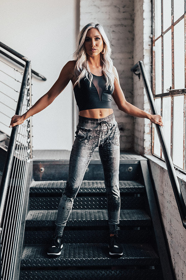 Yoga Morning Mesh Cutout Sports Bra in Black Image - 2