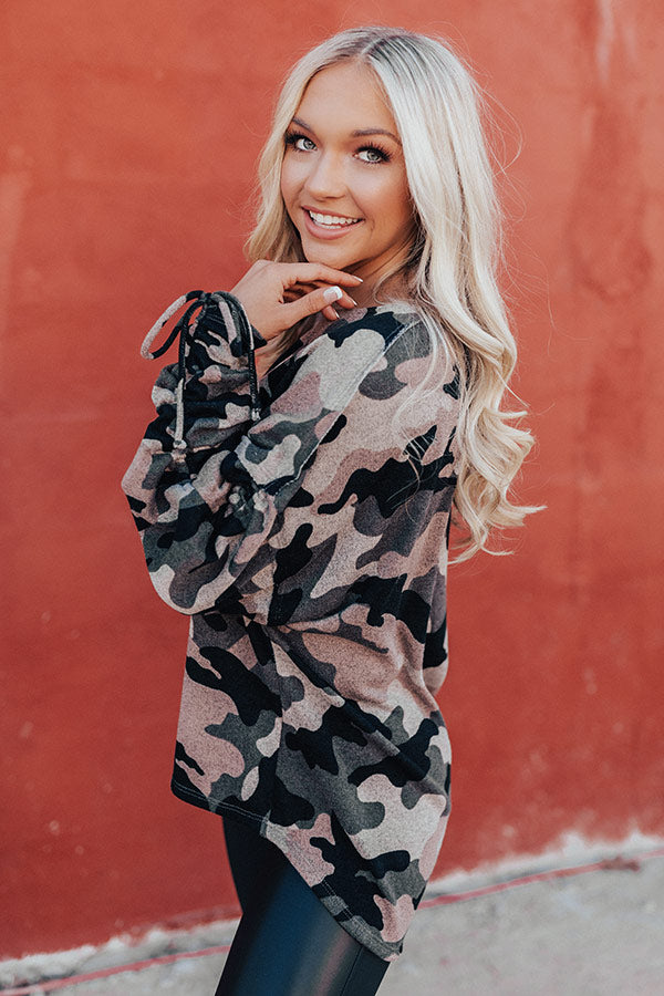 Favor The Fashionable Camo Shift Top Image - 1