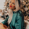 Sweet Pearl Velvet Headband In Hunter Green Image - 1