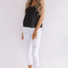 Croissants And Kisses Lace Tank In Black Image - 1