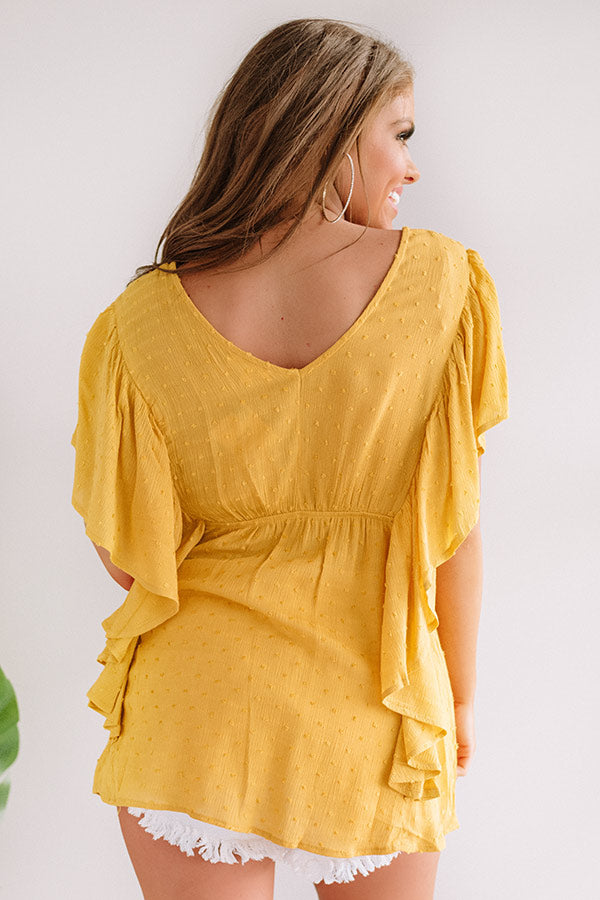 Ahead Of The Curve Babydoll Top In Marigold Image - 5