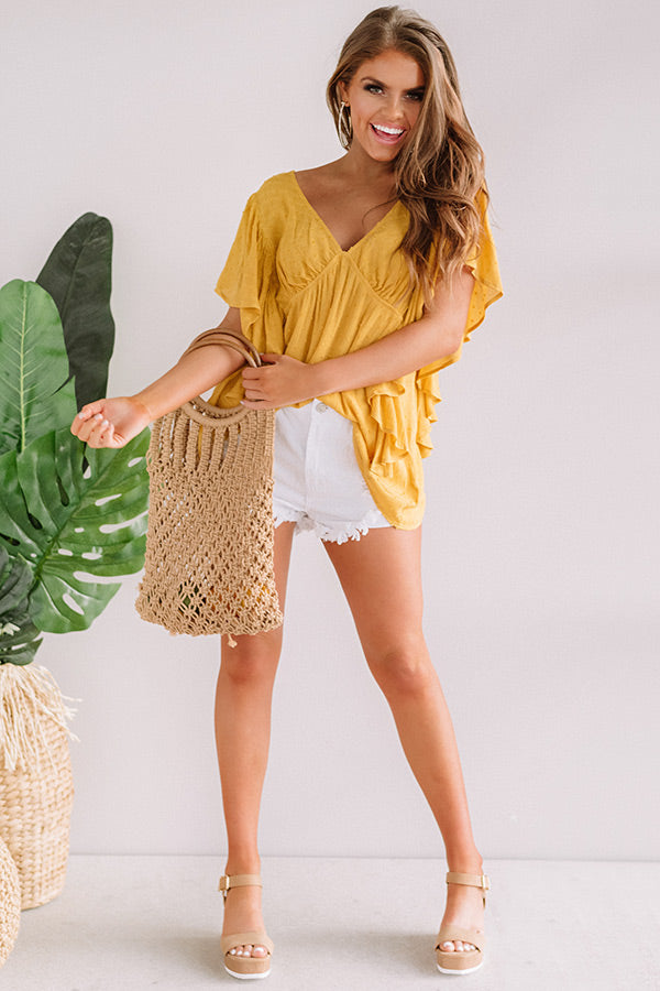 Ahead Of The Curve Babydoll Top In Marigold Image - 1