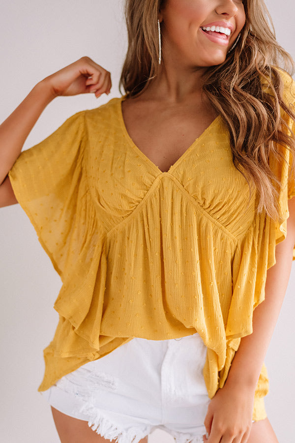 Ahead Of The Curve Babydoll Top In Marigold Image - 4