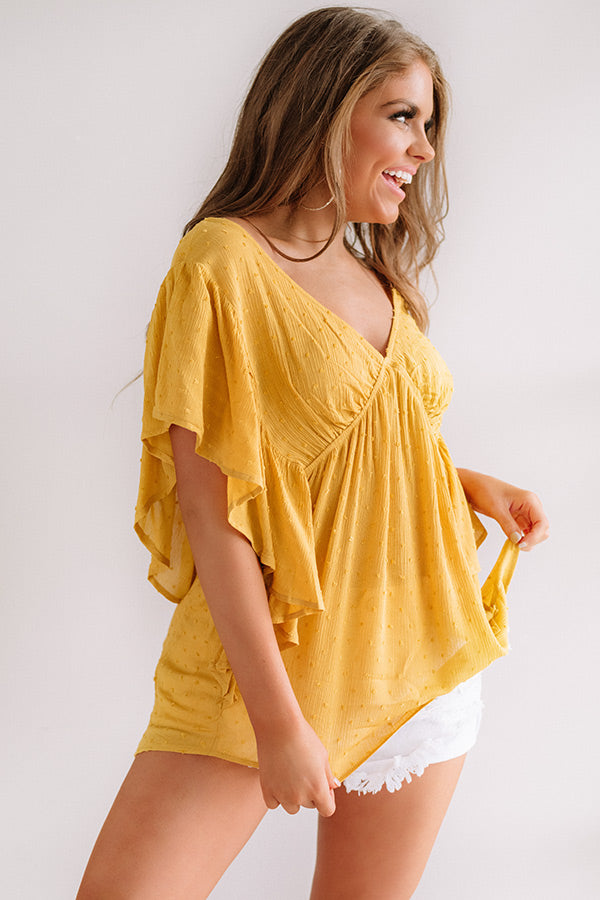 Ahead Of The Curve Babydoll Top In Marigold Image - 2