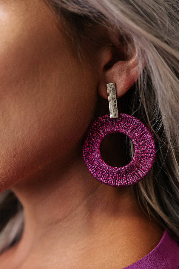 Luck All Around Earrings In Fuchsia Image - 2