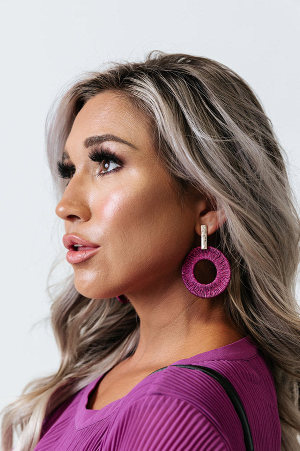 Luck All Around Earrings In Fuchsia Image - 1