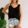 Shoreline Smiles Waffle Knit Tank In Black Image - 1