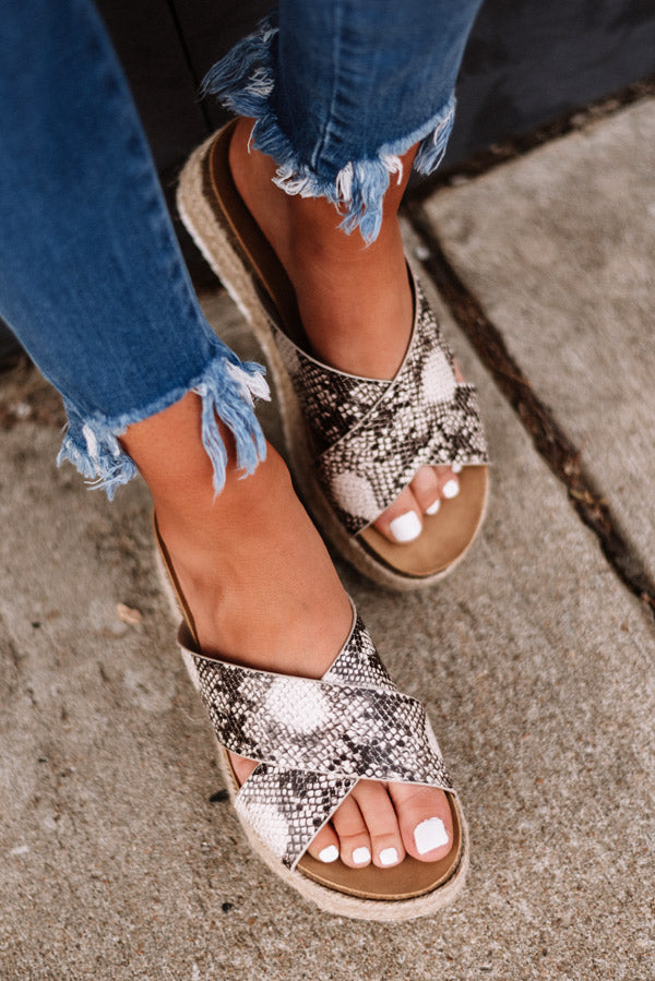 The Emmy Espadrille In Snake Print Image - 1
