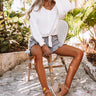 Chic Sentiments Front Tie Top in White Image - 1
