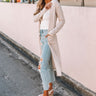 Key To Happiness Knit Duster Cardigan in Light Beige Image - 1