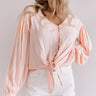 Chic Sentiments Front Tie Top in Peach Image - 1
