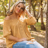 Rooftop Terrace Off Shoulder Shift Top in Golden Honey Image - 1