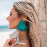 Coastal Crushing Beaded Earrings In Turquoise Image - 1