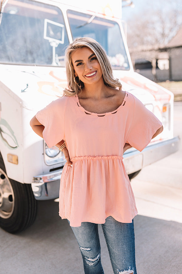See You Soon Shift Top In Peach Image - 1