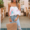 Tan Lines in Tulum Layered Tank in White Image - 1