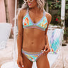 Tropical Vibes Crochet Trim Bikini Top In Sky Blue Image - 1