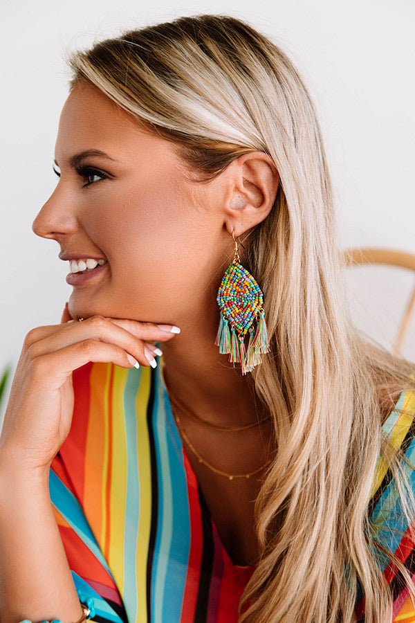 Message In A Bottle Tassel Earrings In Multi