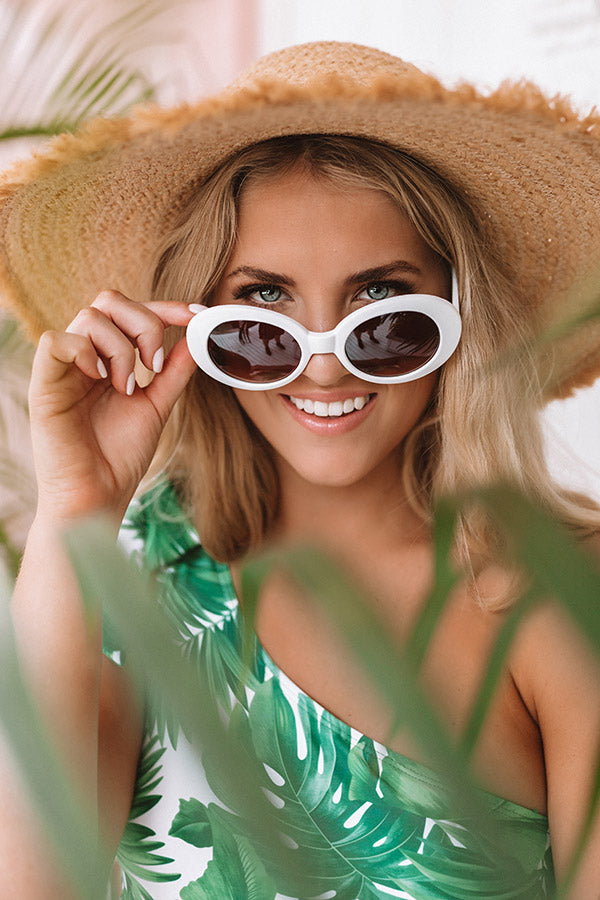 Sippin' At Sunset Sunnies In White
