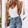 Best Coast Henley Bodysuit in White Image - 1