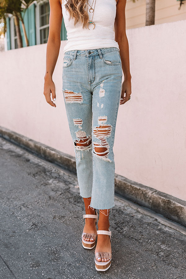 The Turner High Waist Distressed Relaxed Skinny in Light Wash