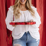 Bonding Over Brunch Shift Top In White Curves Image - 1