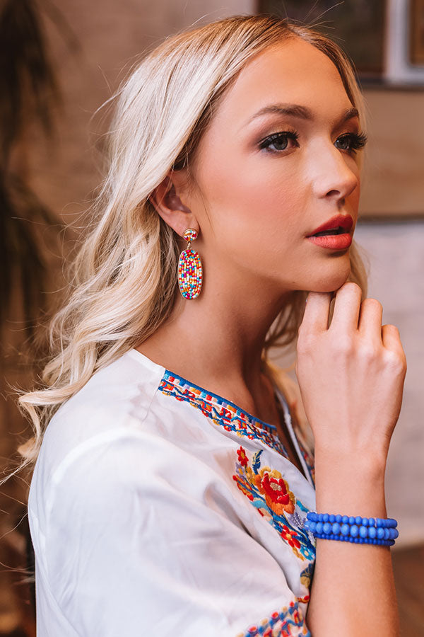 Tiki Punch Beaded Earrings In Multi