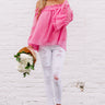Kissing In Cabo Off Shoulder Top In Pink Image - 1