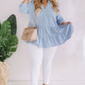 Limos And Lattes Shift Top In Airy Blue Curves Image - 1