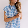 Summer Series Checkered Shift Top In Blue Image - 1