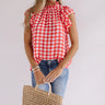 Summer Series Checkered Shift Top In Red Image - 1