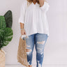 City Sleek Shift Top in White Curves Image - 1